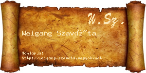 Weigang Szavéta névjegykártya